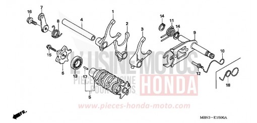 SCHALTWALZE/ SCHALTGABEL XR650R3 de 2003